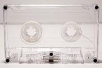 C-22 Transparent with White Hubs HiFi Ferro Type 1 Audio Cassette.  